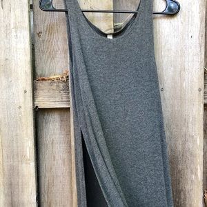 Long Grey Shirt Dress